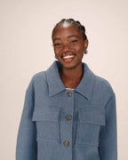 Boxy Denim Blue Wool Jacket Novembre