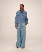 Boxy Denim Blue Wool Jacket Novembre