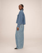 Boxy Denim Blue Wool Jacket Novembre