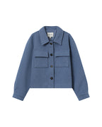 Boxy Denim Blue Wool Jacket Novembre