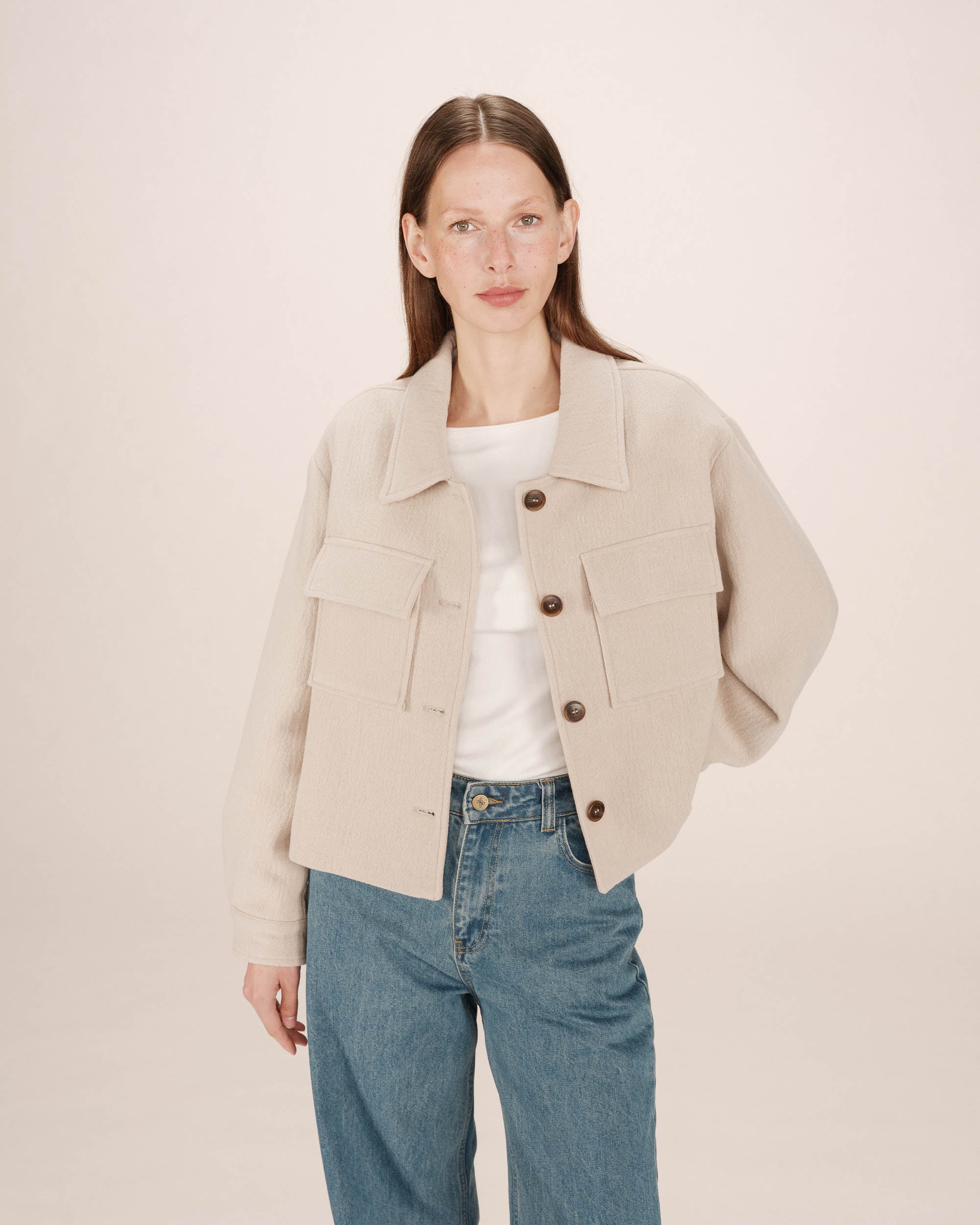 Veste Boxy Greige Novembre