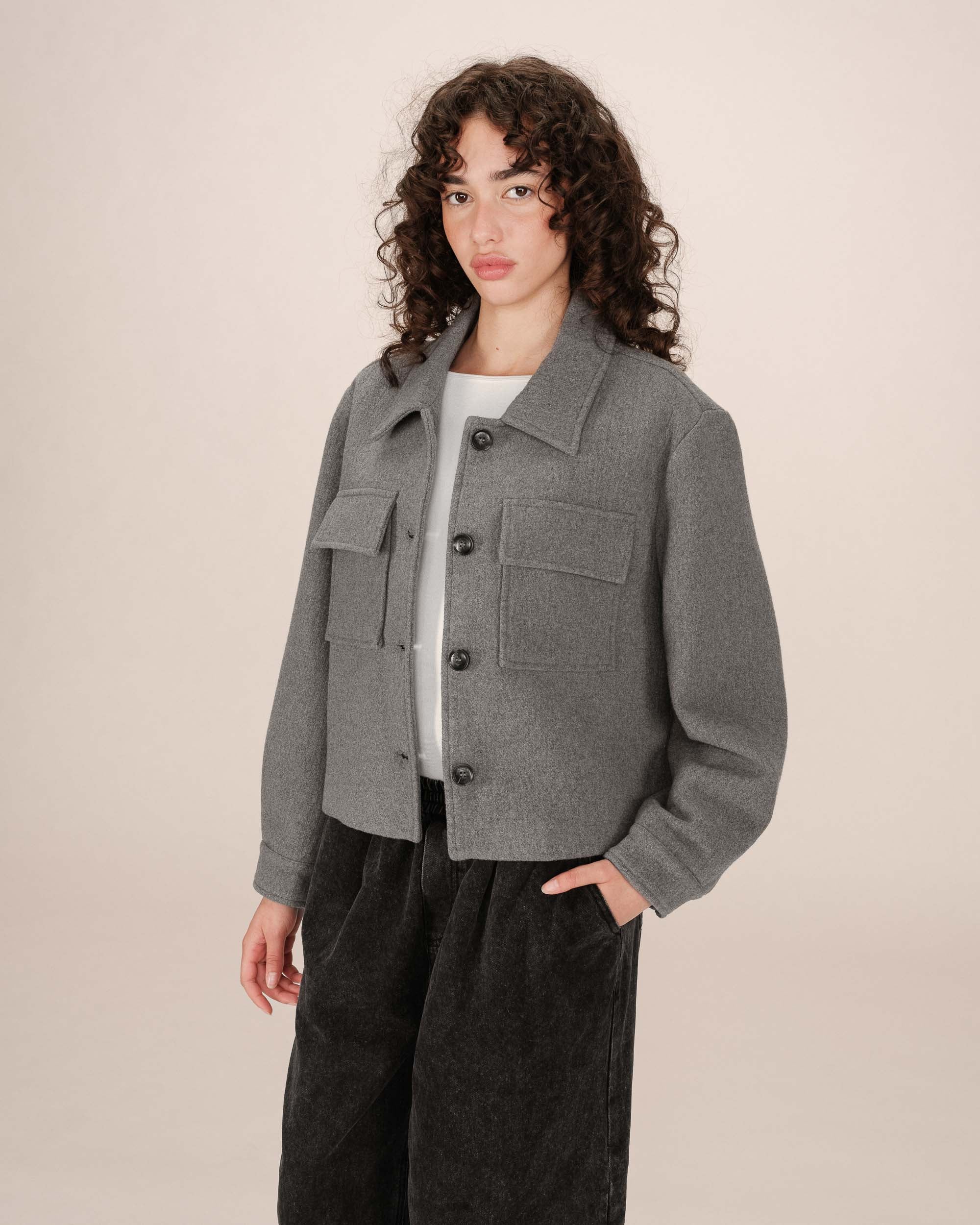 Grey Boxy Jacket Novembre