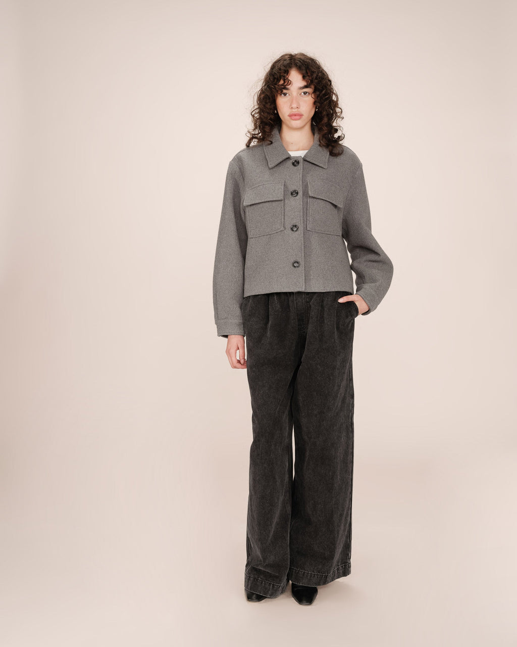 Grey Boxy Jacket Novembre