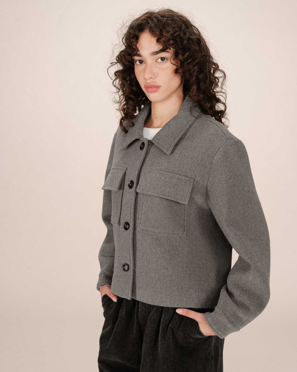 Grey Boxy Jacket Novembre