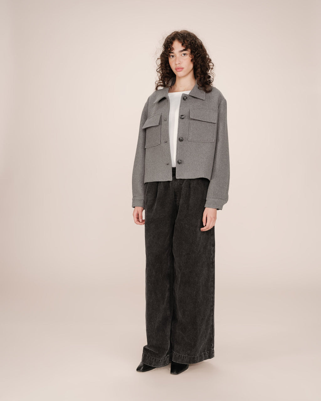 Grey Boxy Jacket Novembre