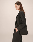Blazer Droit A Rayures Anthracite Silly