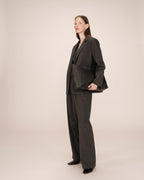 Blazer Droit A Rayures Anthracite Silly