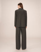 Blazer Droit A Rayures Anthracite Silly