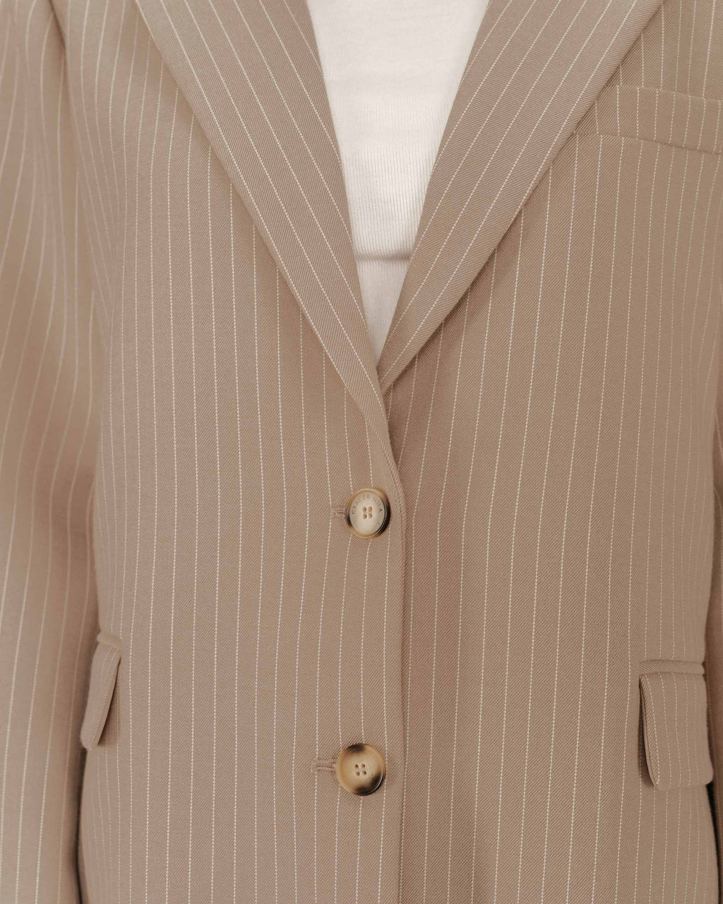 Blazer Droit A Rayures Greige Silly