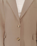 Blazer Droit A Rayures Greige Silly