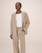 Blazer Droit A Rayures Greige Silly
