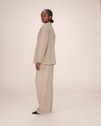 Blazer Droit A Rayures Greige Silly
