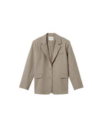 Blazer Droit A Rayures Greige Silly