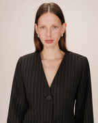 Fitted Striped Blazer Carbon Shain