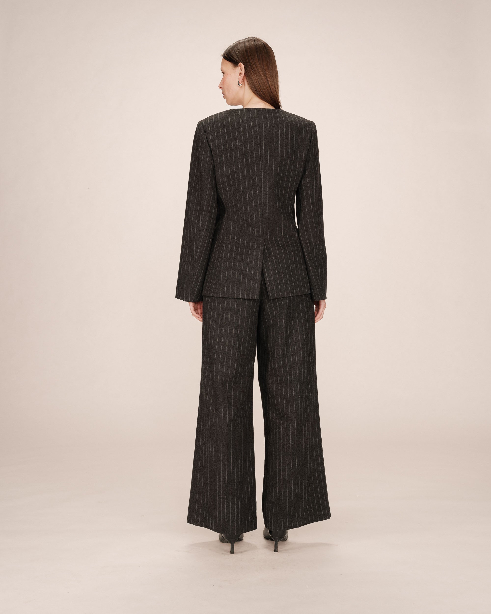 Fitted Striped Blazer Carbon Shain