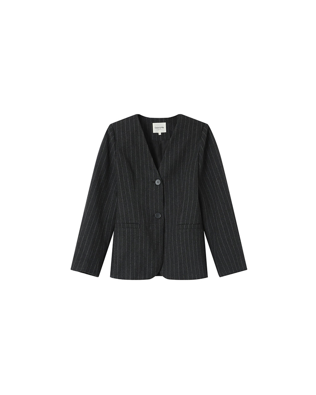 Fitted Striped Blazer Carbon Shain