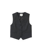 Gilet Droit A Rayures Anthracite Sister