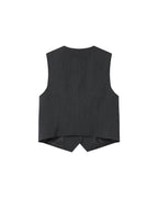 Gilet Droit A Rayures Anthracite Sister