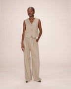 Gilet Droit A Rayures Greige Sister