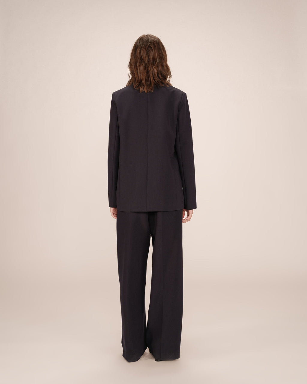 Straight Double-Breasted Navy Blazer Sureau
