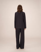 Straight Double-Breasted Navy Blazer Sureau