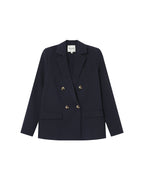 Straight Double-Breasted Navy Blazer Sureau