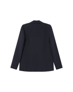 Straight Double-Breasted Navy Blazer Sureau