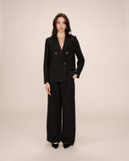 Straight Double-Breasted Black Sureau Blazer