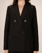 Straight Double-Breasted Black Sureau Blazer