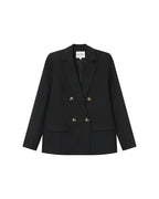 Straight Double-Breasted Black Sureau Blazer