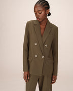 Blazer Croise Droit Vert Foret Sureau