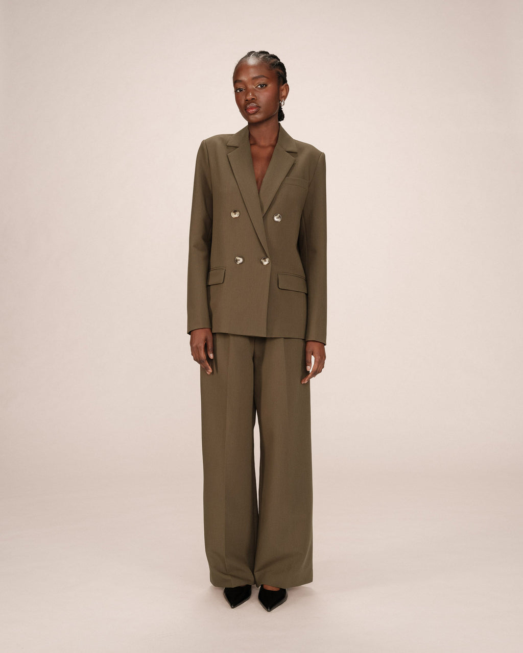 Blazer Croise Droit Vert Foret Sureau