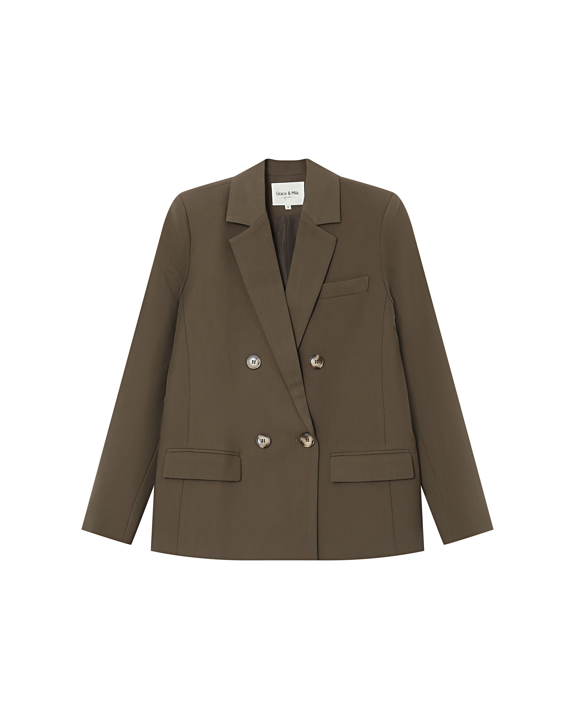 Blazer Croise Droit Vert Foret Sureau