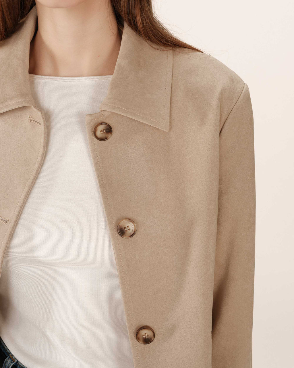 Greige Suedette Jacket Sullivan