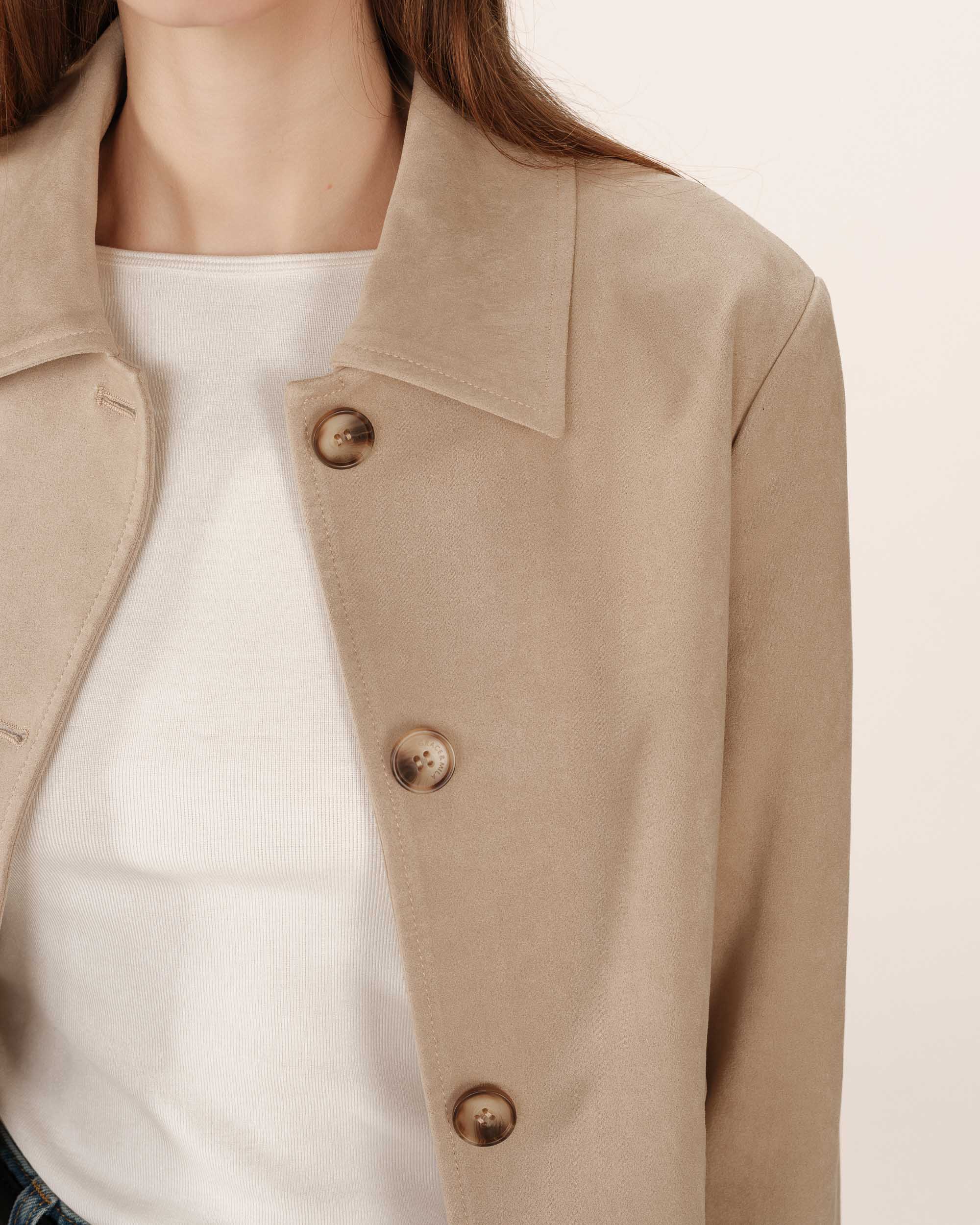 Greige Suedette Jacket Sullivan