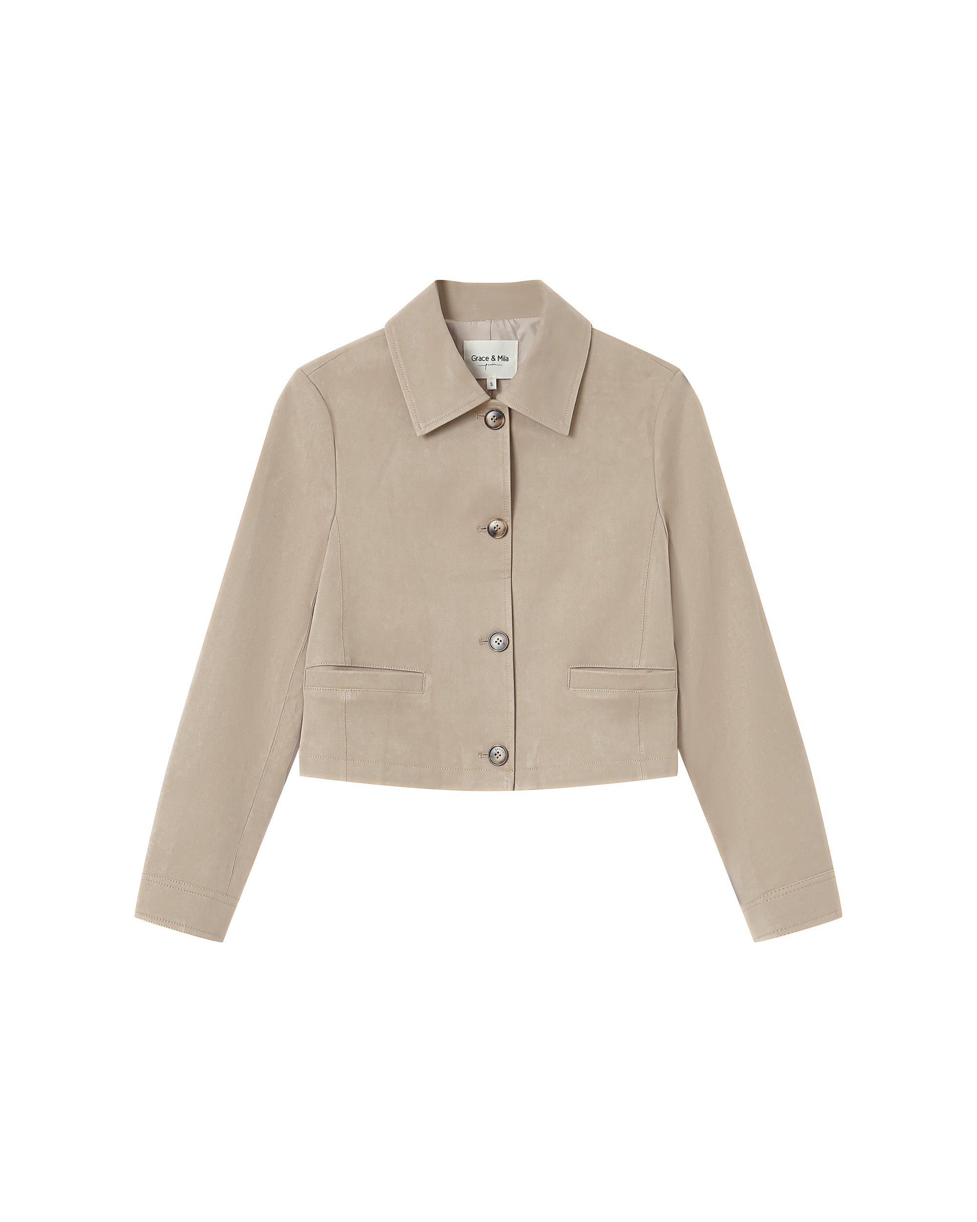 Greige Suedette Jacket Sullivan