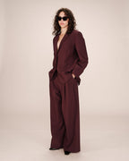 Blazer Large Droit Bordeaux Strong
