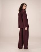 Blazer Large Droit Bordeaux Strong