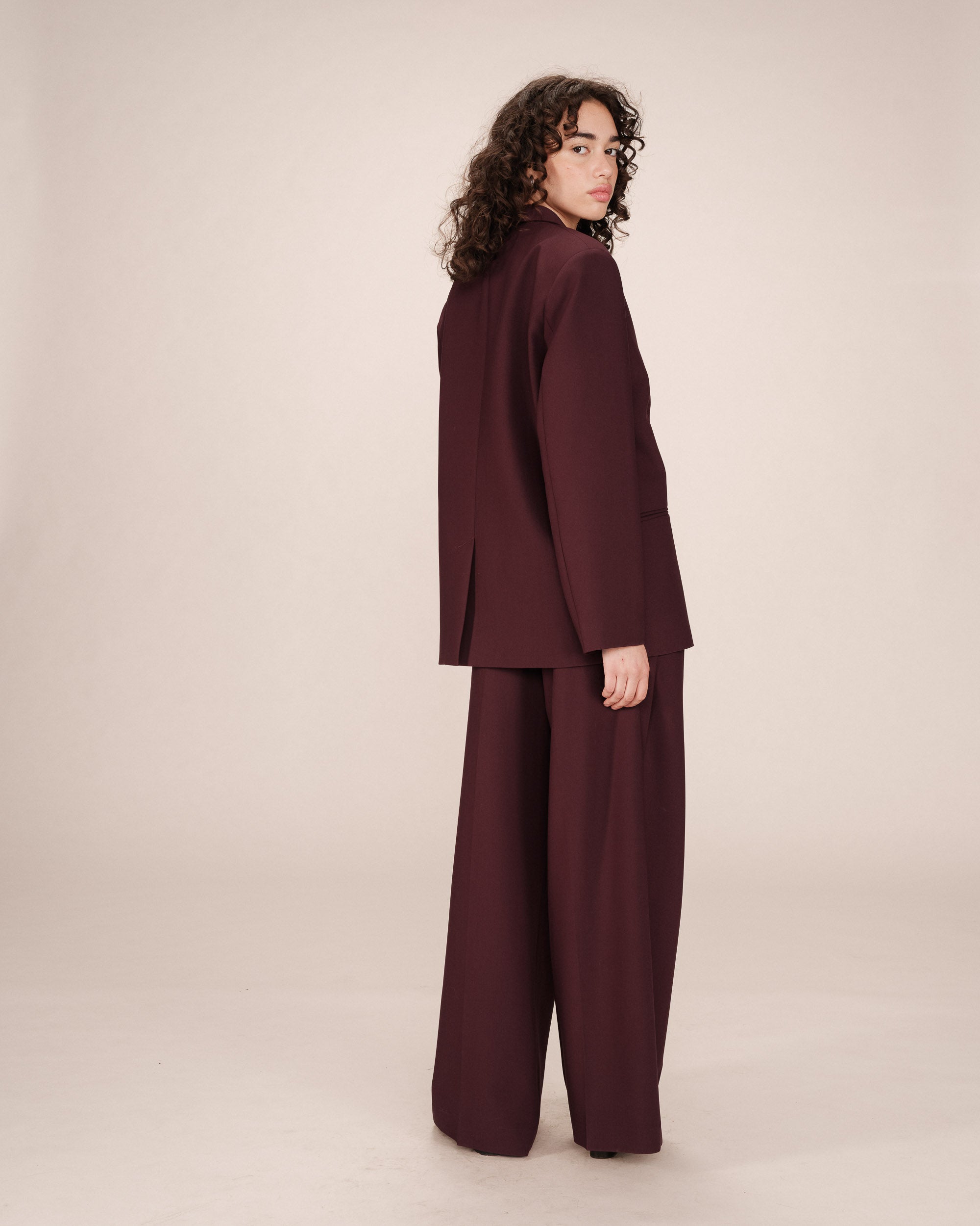Blazer Large Droit Bordeaux Strong