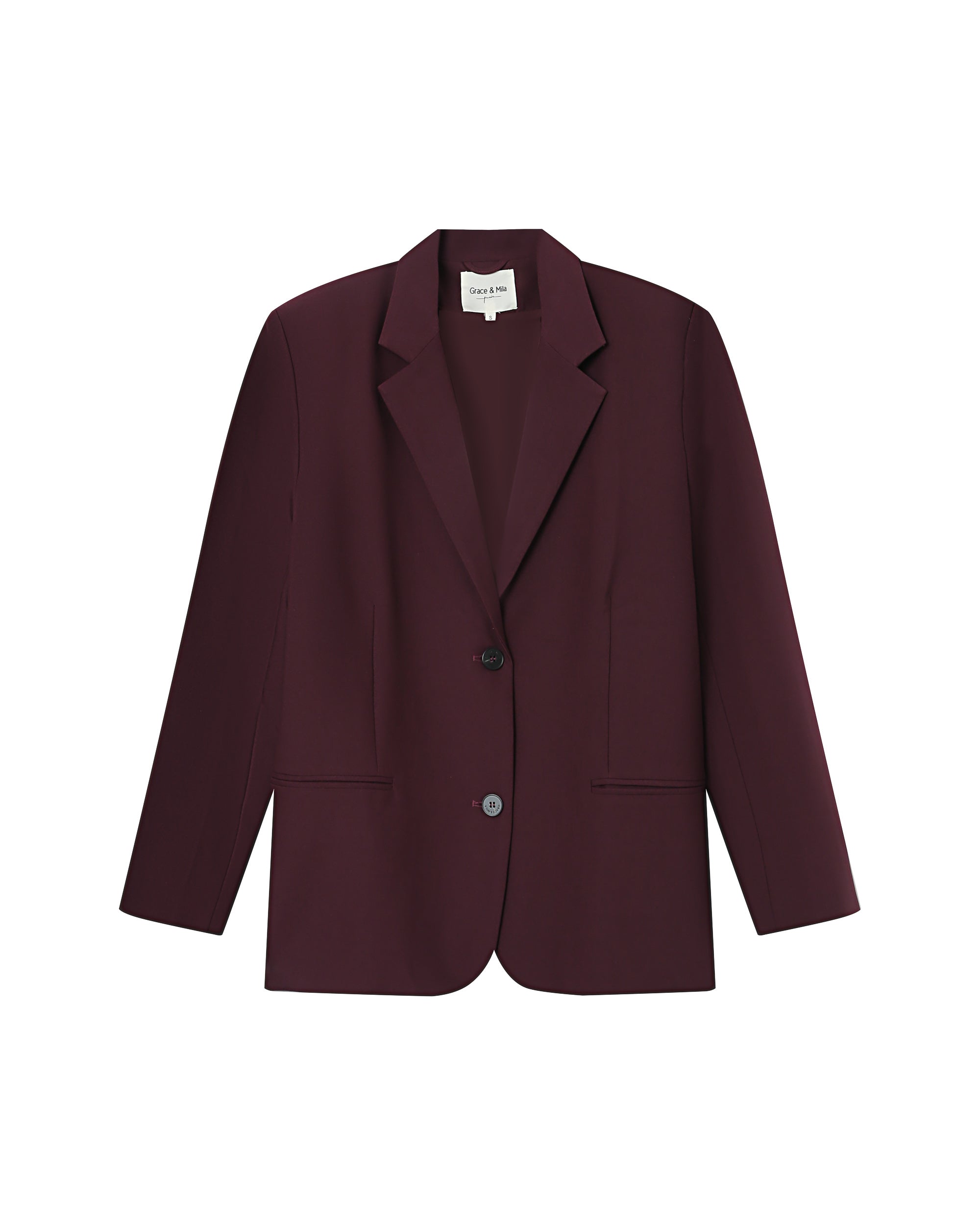 Blazer Large Droit Bordeaux Strong