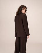 Blazer Large Droit Chocolat Strong