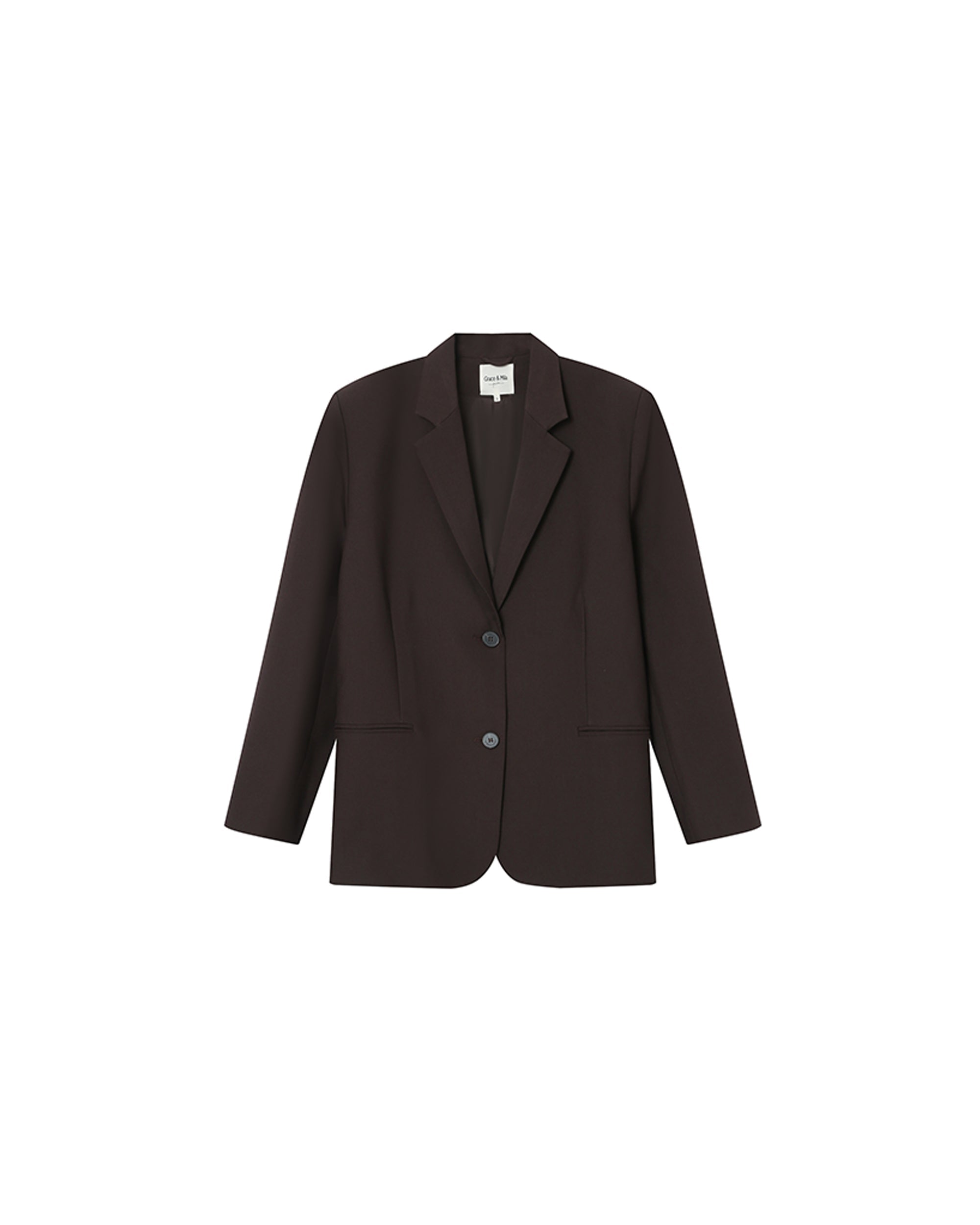 Blazer Large Droit Chocolat Strong