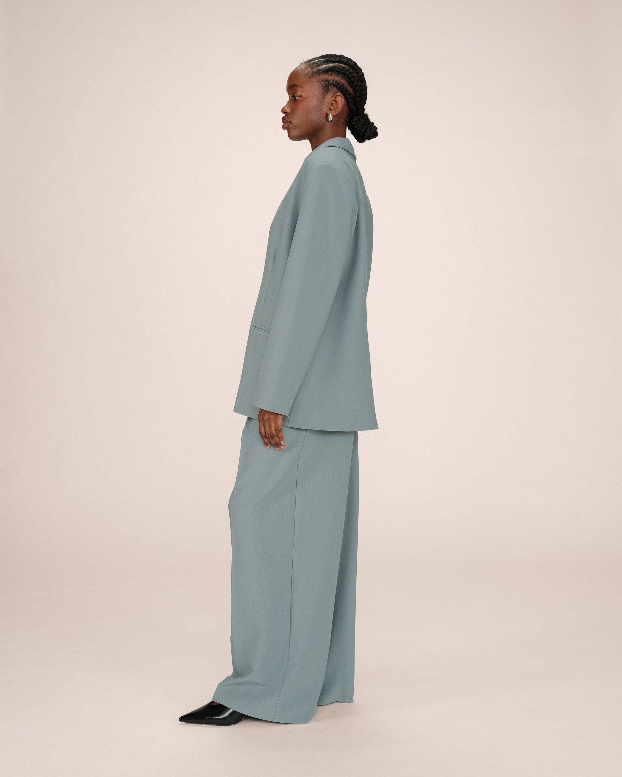 Blazer Large Droit Sauge Strong