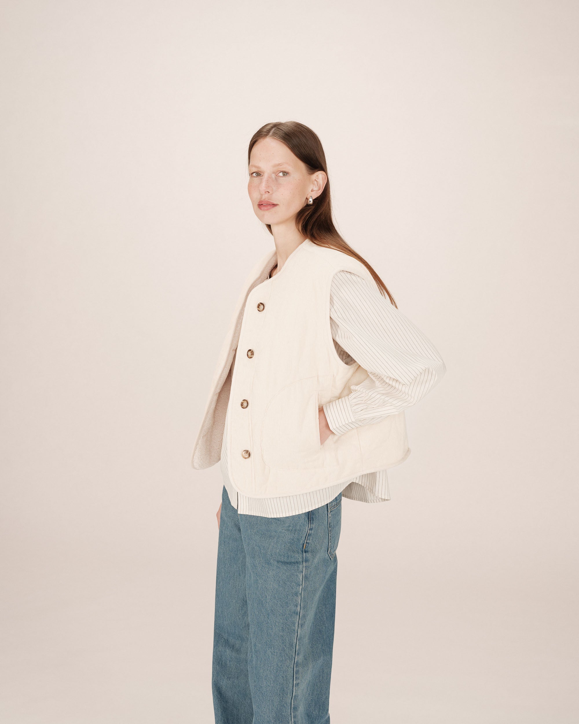Ecru Quilted Jacket Seth