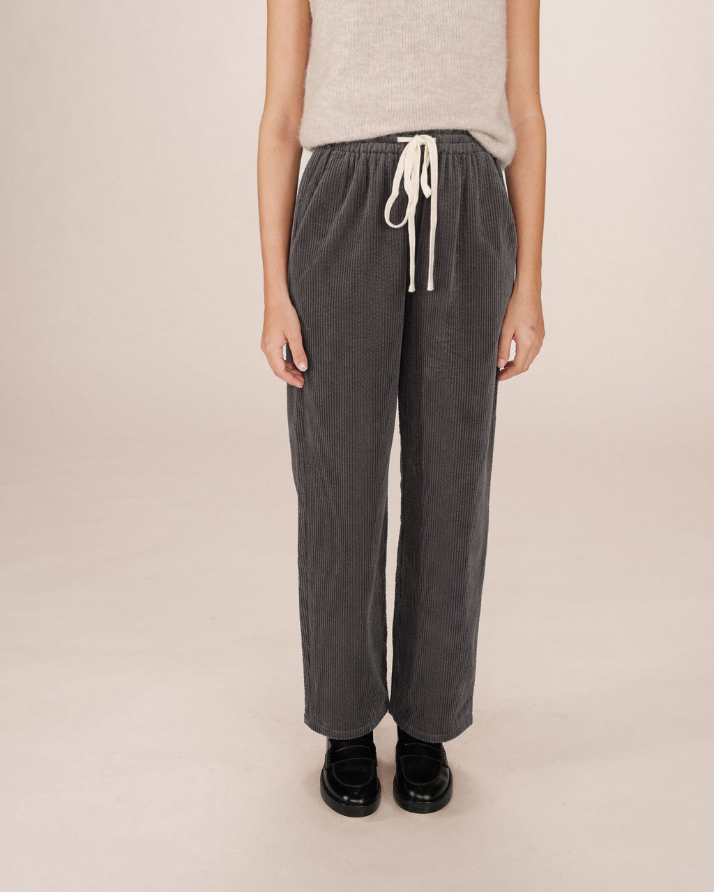 Wide-Leg Carbon Corduroy Trousers Liberty