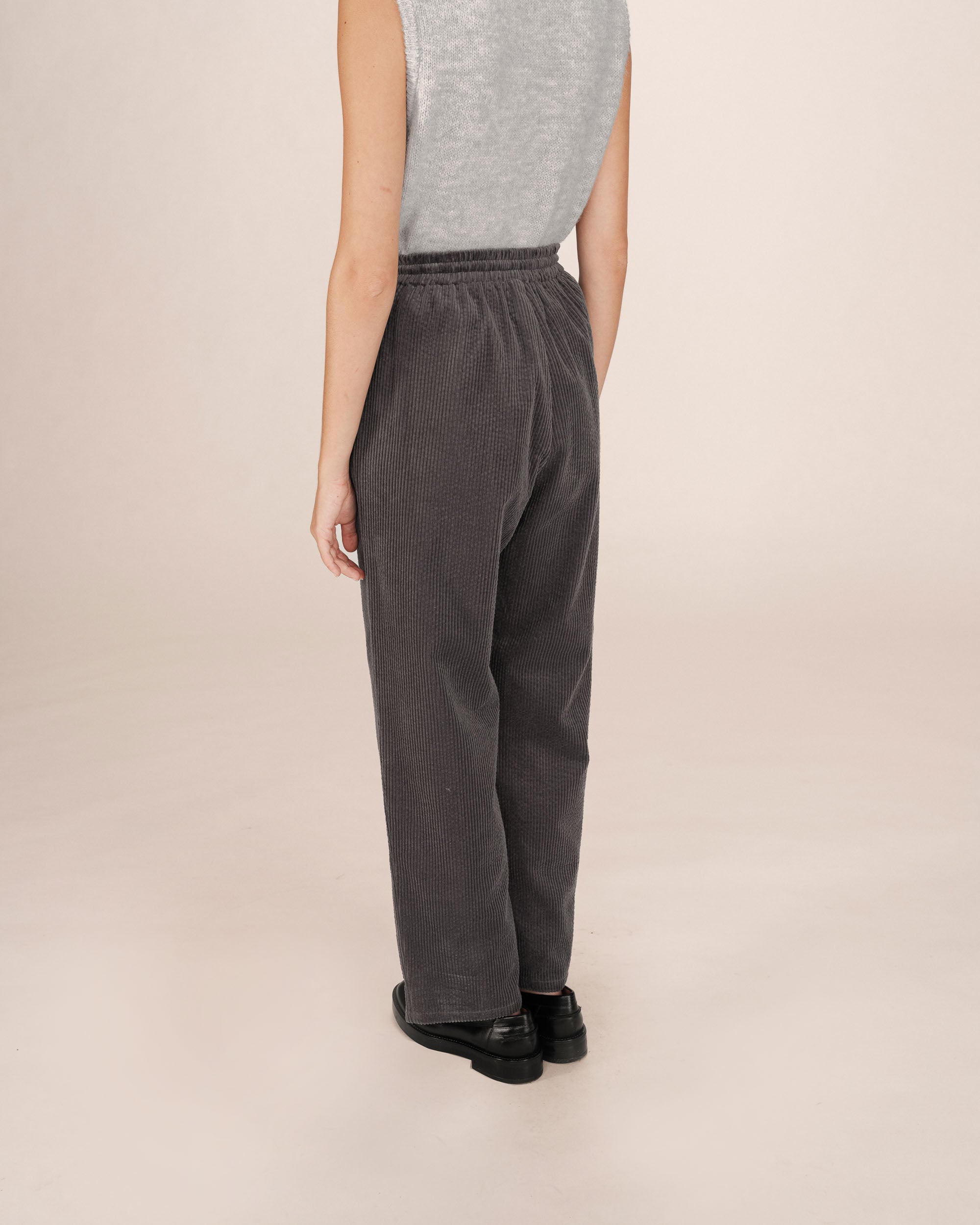 Wide-Leg Carbon Corduroy Trousers Liberty