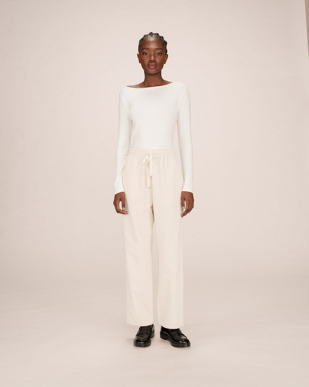 Wide-Leg Ecru Liberty Trousers