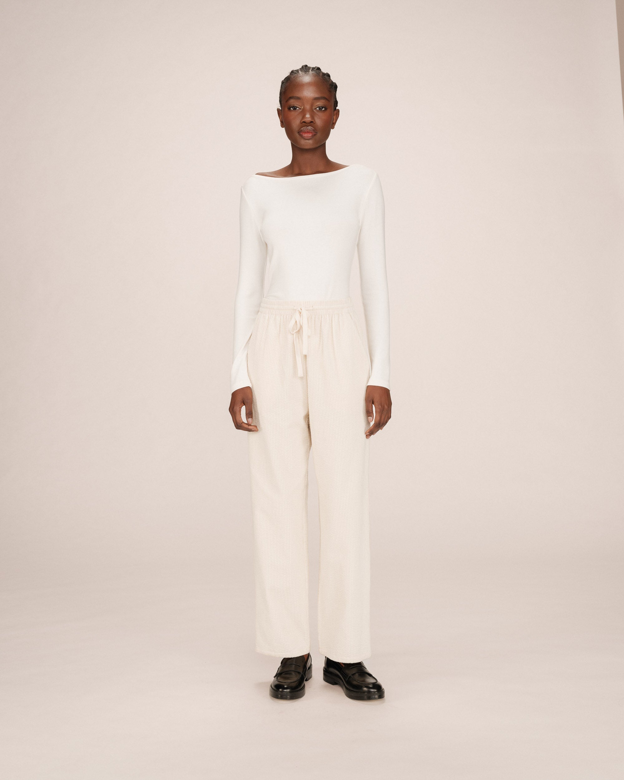 Wide-Leg Ecru Liberty Trousers
