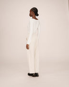 Wide-Leg Ecru Liberty Trousers