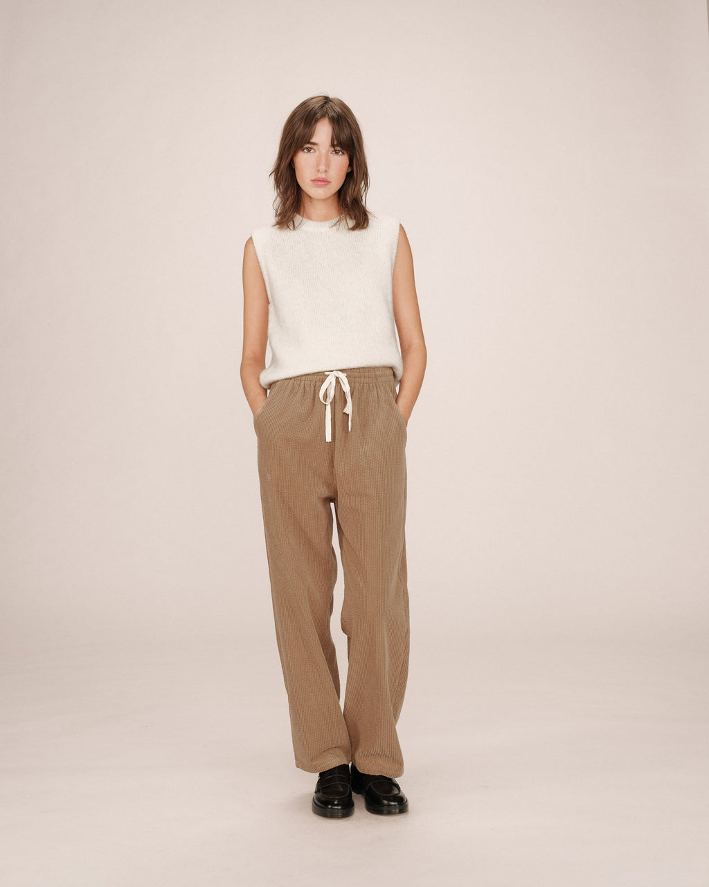 Wide-Leg Greige Trousers Liberty